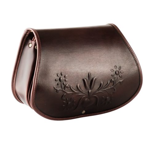 Blázek & Anni közepes méretű domború virág mintás bőr vadásztáska 28 x 21 cm