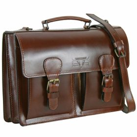   Blázek & Anni kétzsebes dupla bőr férfi aktatáska 38 x 26 cm