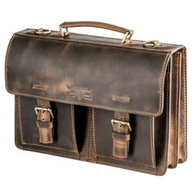 Blázek and Anni Kétzsebes, dupla rekeszes bőr aktatáska