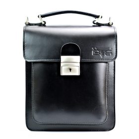 Luciano 2 rekeszes fekete bőr oldaltáska