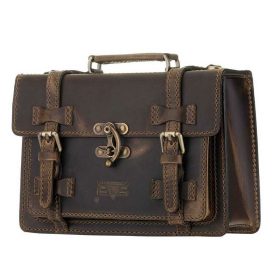   Blázek & Anni mini sarkantyú záras női pull-up bőr válltáska, aktatáska 25 x 18,5 cm