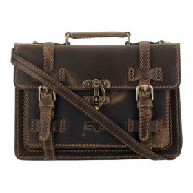   Blázek & Anni mini sarkantyú záras női pull-up bőr válltáska, aktatáska 25 x 18,5 cm