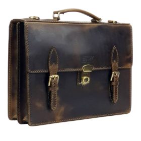   Blázek & Anni dupla rekeszes pull-up nosztalgia férfi bőr aktatáska 39 x 28,5 cm