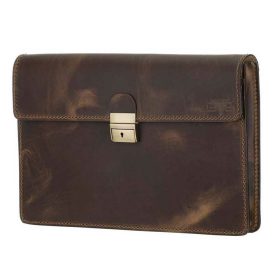   Blázek & Anni koptatott hatású pull-up bőr mappa, irattartó 38 x 25 cm.