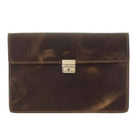   Blázek & Anni koptatott hatású pull-up bőr mappa, irattartó 38 x 25 cm.