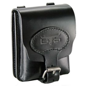   Blázek & Anni álló fekete selyemfényű bőr övtáska 12 x 16 cm