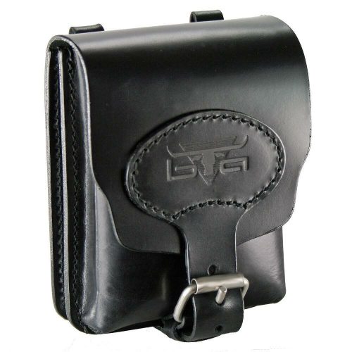 Blázek & Anni álló fekete selyemfényű bőr övtáska 12 x 16 cm