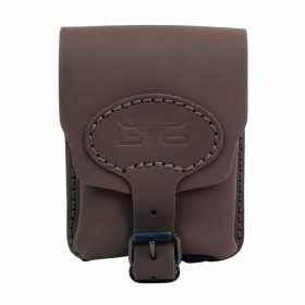   Blázek & Anni nagyméretű álló sötétbarna  bivalybőr övtáska 12 x 16 cm