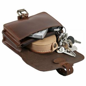 Blázek & Anni fekvő fekete bőr övtáska 15,5 x 10 cm