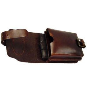 Blázek & Anni álló mini fekete bőr övtáska 9 x 13 cm