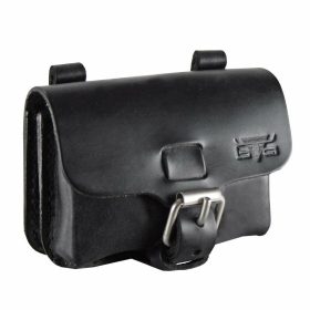 Blázek & Anni fekvő mini fekete bőr övtáska 12 x 9 cm