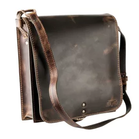   Blazek & Anni hosszú fedeles bőr oldaltáska, pull-up marhabőrből 32 x 29,5 cm