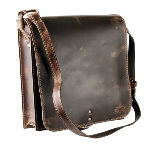 Blazek & Anni hosszú fedeles bőr oldaltáska, pull-up marhabőrből 32 x 29,5 cm