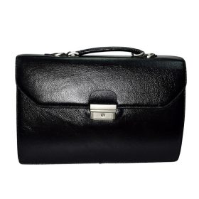 Blázek & Anni fekete bőr aktatáska 36 x 24 cm
