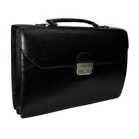 Blázek & Anni fekete bőr aktatáska 36 x 24 cm