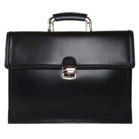   Blázek & Anni egyrekeszes, zsebes, merevfogós bőr aktatáska 39,5 x 29,5 cm