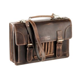   Blázek & Anni sarokdíszes pull-up férfi bőr aktatáska 38,5 x 25,5 cm