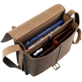   Blázek & Anni Messenger férfi fekete bőr, két rekeszes oldaltáska 36 x 29 cm