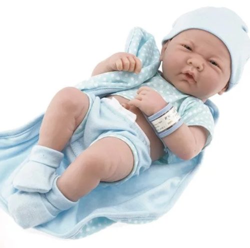 Berenguer élethű játékbaba, fiú kék ruhával 36 cm