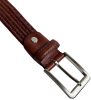 Rialto fonott barna bőr gumírozott férfi bőr öv, 120cm