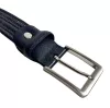 Rialto fonott sötétkék bőr gumírozott férfi bőr öv, 115 cm