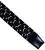 Rialto fonott sötétkék-fehér bőr gumírozott férfi bőr öv, 120 cm
