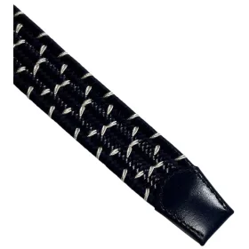  Rialto fonott sötétkék-fehér bőr gumírozott férfi bőr öv, 125 cm