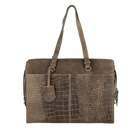   Burkely Croco Cody sötétzöld színű, női, bőr laptoptáska, válltáska 15"