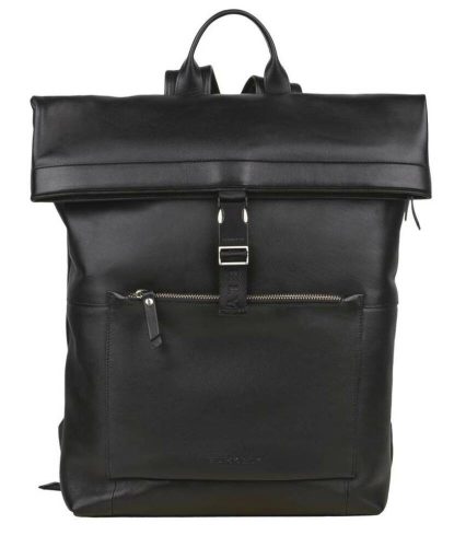 Burkely Suburb Seth fekete bőr hátizsák, backpack 15,6"