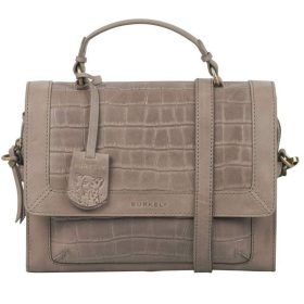   Burkely Croco Cassy, drapp női bőr válltáska, kézitáska