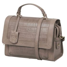   Burkely Croco Cassy, drapp női bőr válltáska, kézitáska
