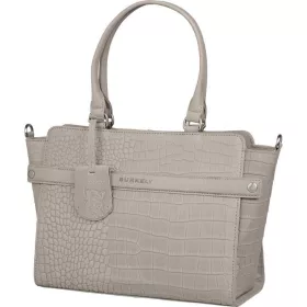   Burkely Casual Cayla világosszürke női bőr kézitáska 38 x 23 cm