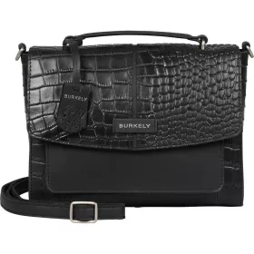   Burkely Cool Colbie fekete kroko bőr kézitáska, vállpánttal 25 x 19 cm
