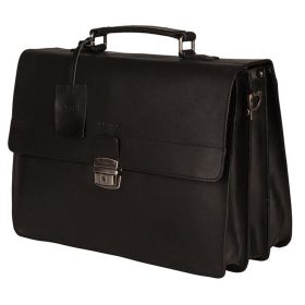Burkely Dean Vintage fekete bőr aktatáska, oldaltáska