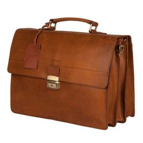 Burkely Dean Vintage konyak bőr oldaltáska, aktatáska