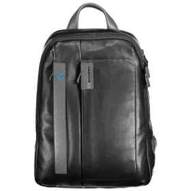   Piquadro luxus minőségű fekete bőr hátizsák, 15" laptop rekesszel   41,5 x 31 cm