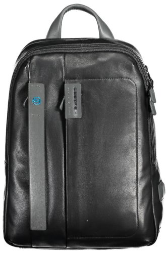 Piquadro luxus minőségű fekete bőr hátizsák, 15" laptop rekesszel   41,5 x 31 cm