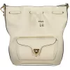 Coccinelle Beat Generation fehér bőr bucketbag, vödörtáska 27 × 21 × 14 cm