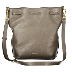   Coccinelle Beat Generation taupe bőr bucketbag, vödörtáska 27 × 21 × 14 cm
