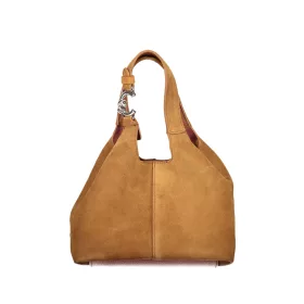   Coccinelle C-Easy konyakbarna velúr bőr női kisméretű válltáska 20 x 15 x 13 cm