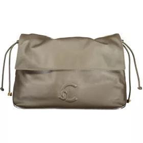   Coccinelle Lidia sötét taupe női bőr oldaltáska 31 x 21 x 10 cm