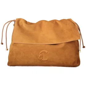   Coccinelle  Lidia Suede konyakbarna női velúr bőr válltáska 38 x 27 x 11 cm