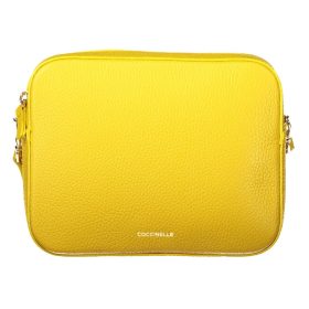   Coccinelle női, sárga bőr válltáska, partytáska  22 x 17 x 6 cm