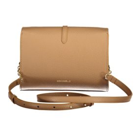 Coccinelle camel, bőr női válltáska  20 x 14 x 7 cm