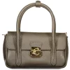  Coccinelle U4K C-Me Lock sötét taupe bőr női kézitáska, oldalpánttal 20 x 11 x 6 cm