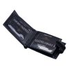 Emporio Valentini átfogópántos fekete bőr kismeretű pénztárca 10,5 x 8 cm