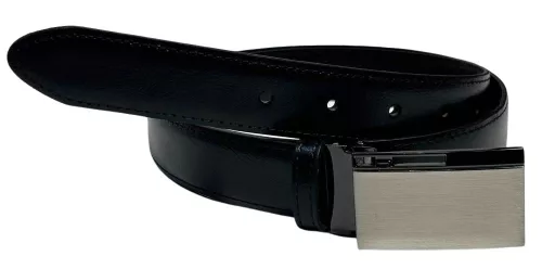 Fekete férfi bőr öv, 110 cm