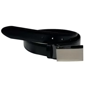 Fekete férfi bőr öv, 130 cm