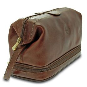   Giudi fenék rekeszes, olasz férfi bőr neszeszer, kozmetikai táska 27 x 16 cm