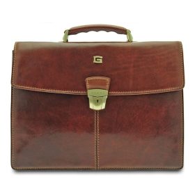 Giudi női barna bőr aktatáska, irattáska